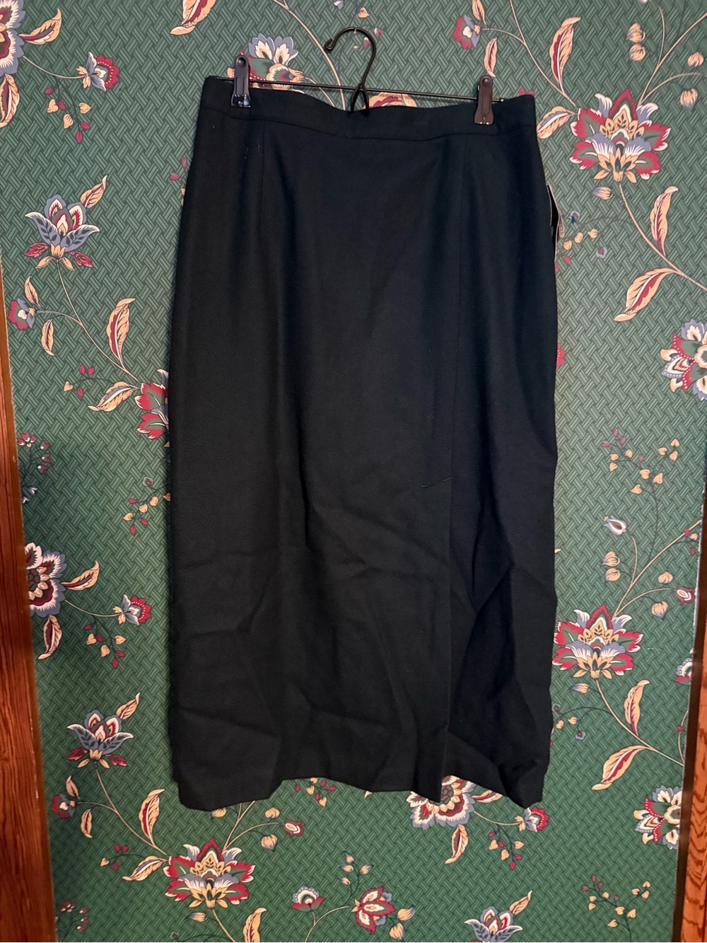 Vintage NWT Sag Harbor Wool Midi Skirt- Dark Green